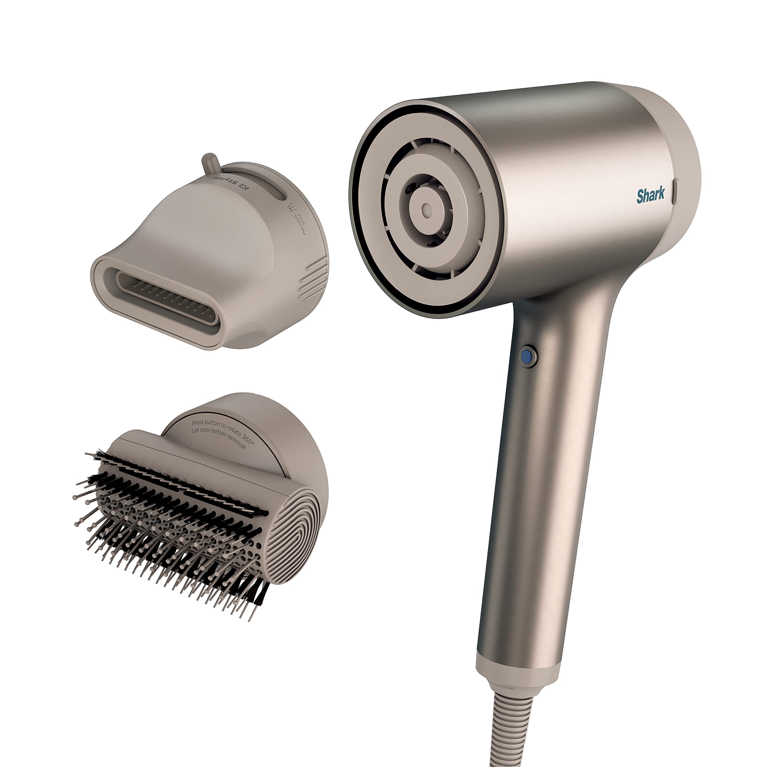 Shark HD112BRN Hair Blow Dryer HyperAIR Fast-Drying with IQ 2-in-1 Concentrator 