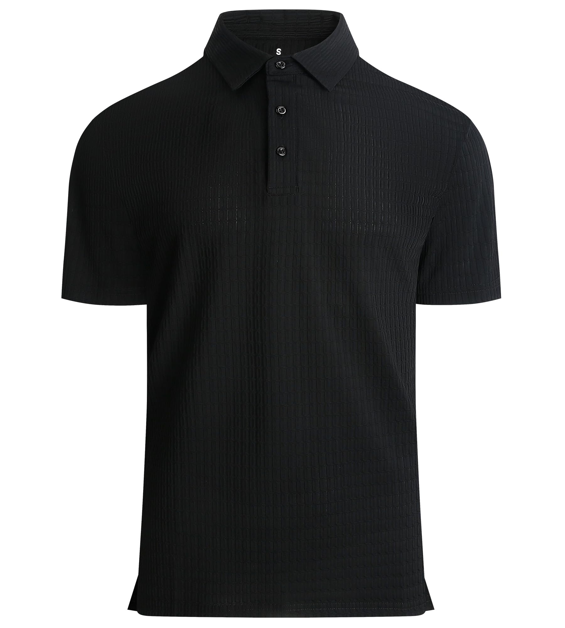 Alex Vando Mens Bubble Jacquard Polo Shirt Super Stretch Short Sleeve Polo Shirt