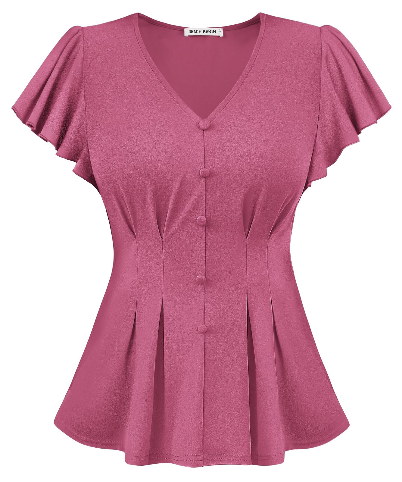 GRACE KARIN Womens Summer Blouses Dressy Casual Ruffle Peplum Tops
