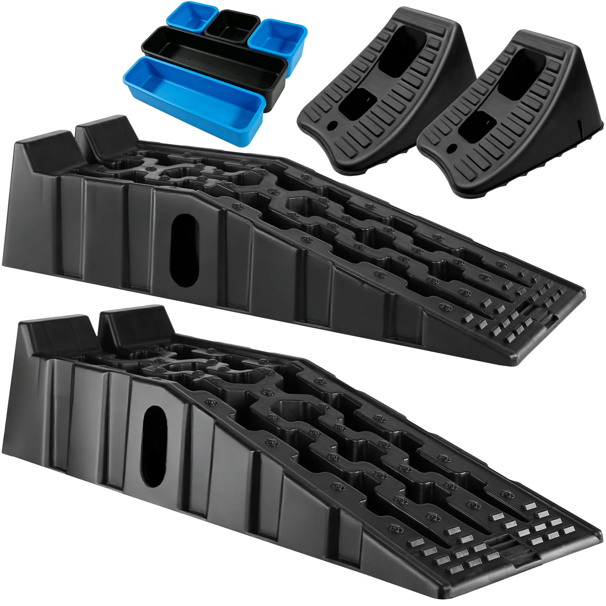 Car Ramps for Oil Changes Heavy Duty Vehicle Auto Service Ramps | Includes Wheel