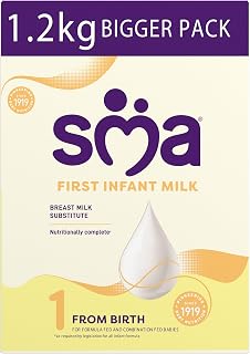SMA Stage 1 First Infant Baby Milk Formula Powder from birth 1.2kg | Stage 1 nutritionally complete* whey dominant infant formula from birth. No palm oil or fish oil. Halal certified