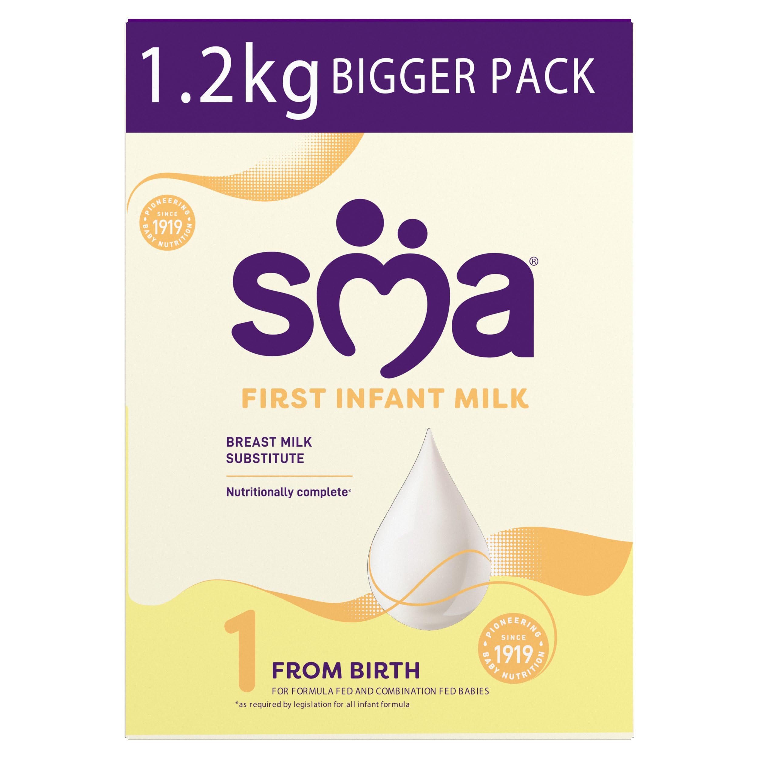 SMA Stage 1 First Infant Baby Milk Formula Powder from birth 1.2kg | Stage 1 nut