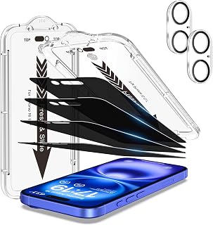 EZ-GLAZ-4+2 Pack for iPhone 16 Privacy Screen Protector (6.1")