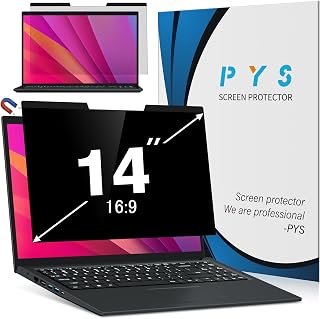 PYS 14 Inch 16:9 Laptop Magnetic Privacy Filter, Computer Monitor Privacy Screen, Blue Light Anti-Glare Filter, Removable Privacy Screen for Lenovo, HP, Dell