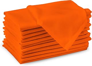 Encasa XO Cloth Napkins, Pure Cotton, 43 x 43 cm, Orange
