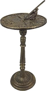Zeckos 21-Inch Cast Iron Bronze Dragonfly Sundial: A Unique Blend of Artistry and Functionality for Your Garden, Patio, or Pool Area, Infusing Timeless Charm to Exterior Spaces, DW74098BZ