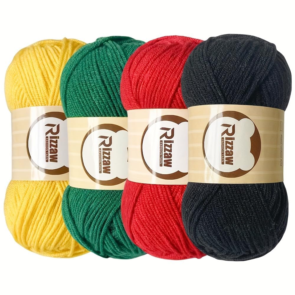 4 Pack 50g Acrylic Skeins Knitting Crochet Kit Crochet and Knitting Starter Kit 