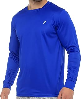 CFLEX - Maglietta sportiva a maniche lunghe, da uomo, Quickdry Piqué blu royal XL