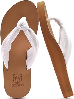 KuaiLu Women's Summer Arch Support Beach Flip Flops Anti-Skid Sea