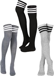 SATINIOR 3 Pairs Thigh High Socks