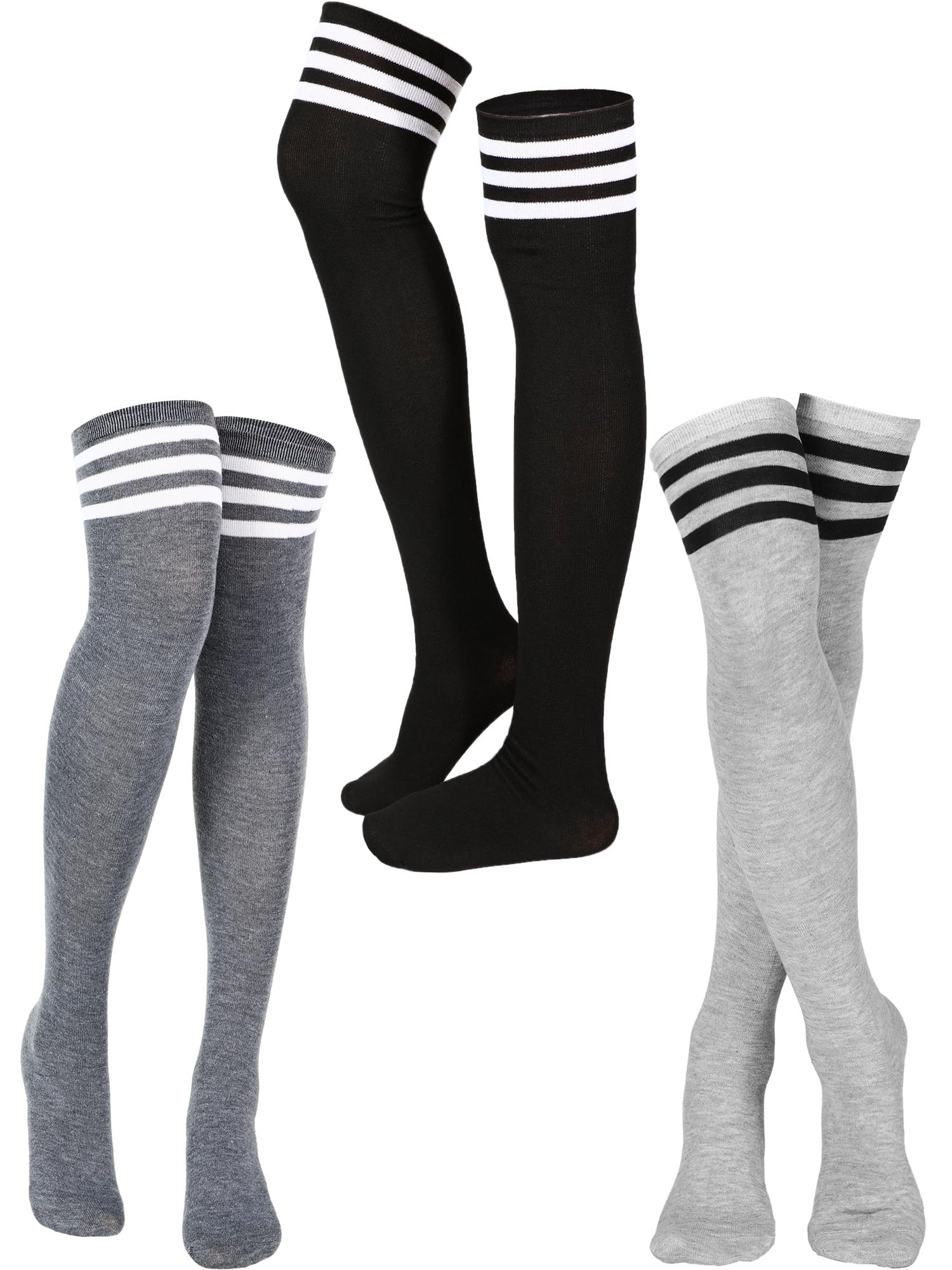 SATINIOR 3 Pairs Thigh High Socks