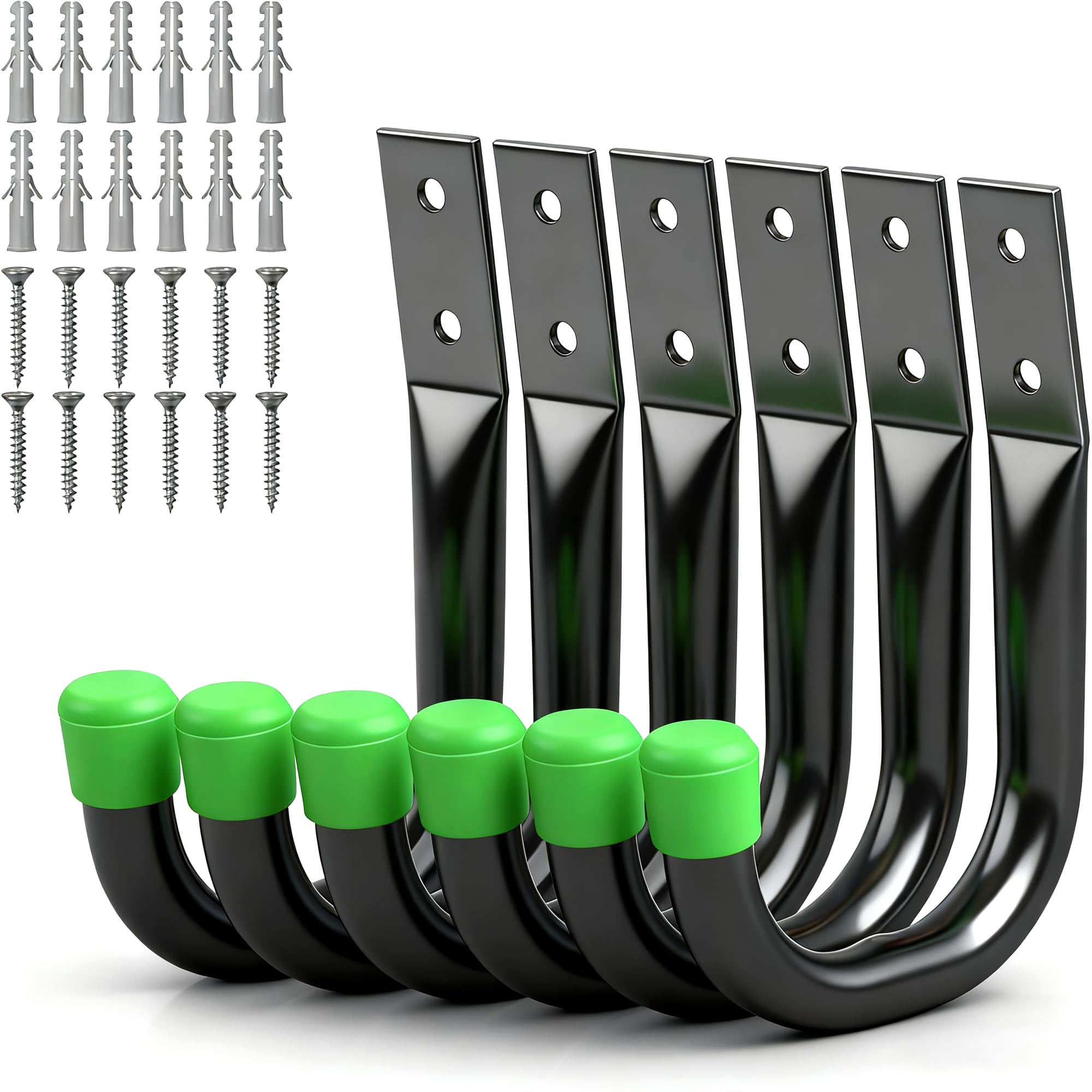 Heavy Duty Garage Storage Hooks, 6-piece Bike Hooks for Garage Wall, Utility Gar