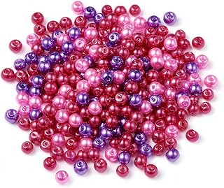 400pcs 4mm Autumn Mixed Glass Round Beads Colorful Mini Spacer Beads Loose Smooth Wedding Decorations for DIY Earring Bracelet Necklace Jewelry Making