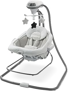 Graco DuetConnect LX 2-in-1 Baby Swing and Bouncer, Redmond | 6 Speeds, Calming Vibration, Gentle, Soothing Sounds, Seat Recline with Infant Head Support, Soft, Comfortable Materials