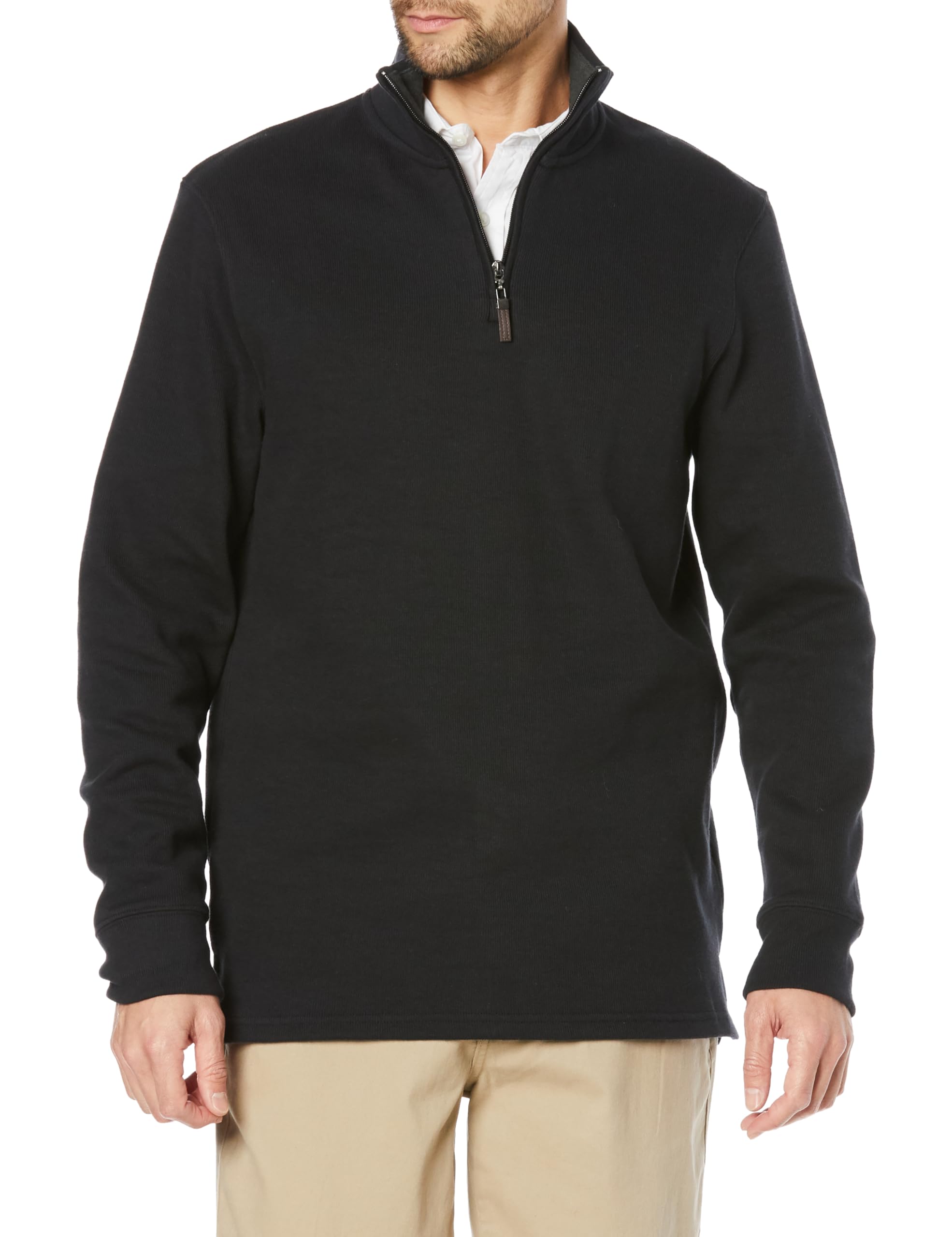 Amazon Essentials Men's French Rib Sweater, Quarter Zip