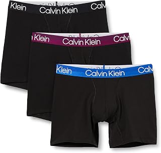 Calvin Klein Men's Boxer Shorts Briefs with Logo Waistband, Pack of 3