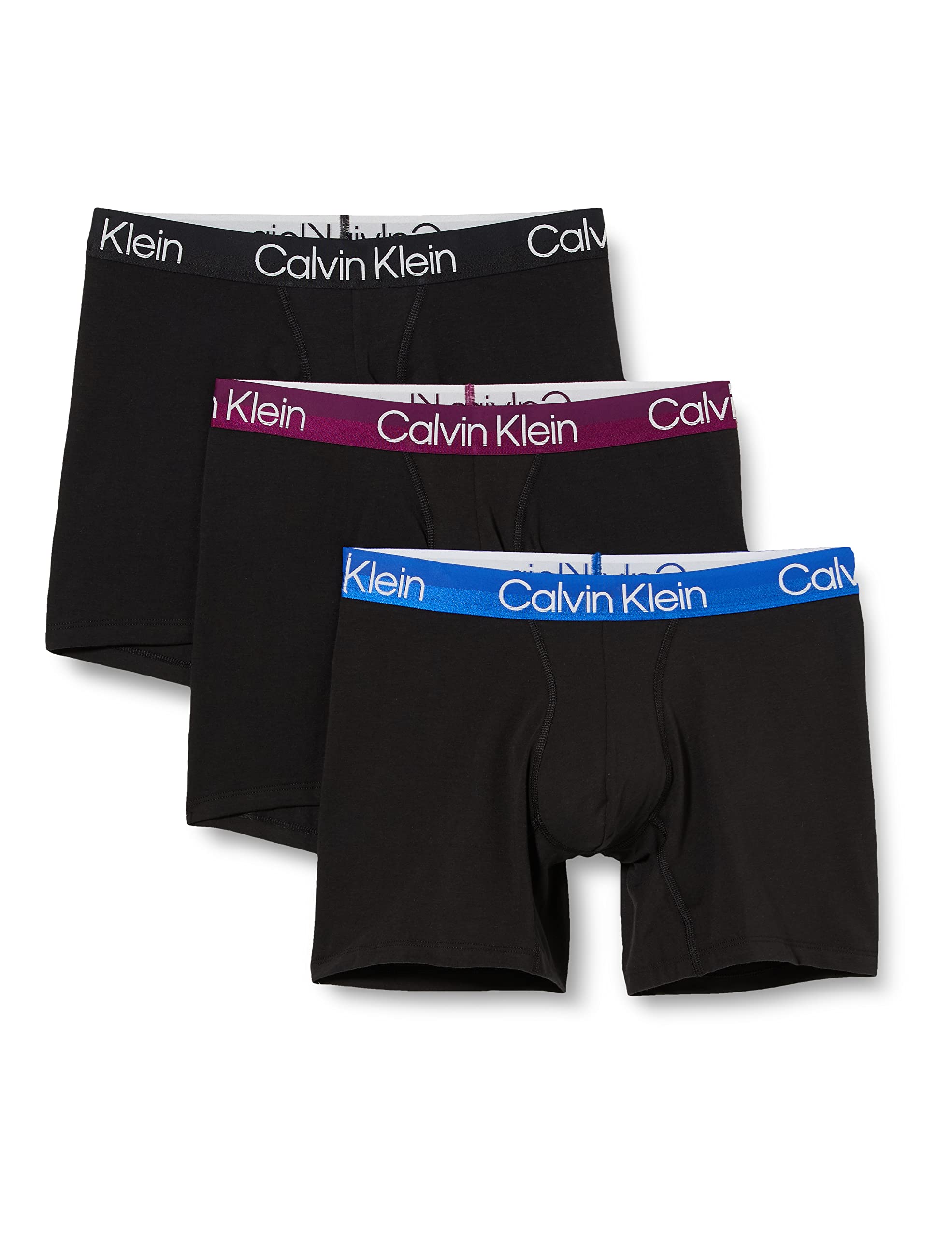 Calvin Klein Men's Boxer Shorts Briefs with Logo Waistband, Pack of 3