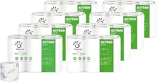 Papernet Bio Tech 96 Rolls of 2 Ply Toilet Paper | (407569) 8 Confezioni x 12 Rotoli da 165 Strappi in Pura Cellulosa, 18,15m Ciascuno, Combatte Naturalmente i Batteri Patogeni