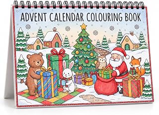 Advent Calendar - Mindfulness Colouring Advent Book 24 Christmas Countdown | Embracing Mindfulness Advent Calendar Colouring Book, A5 Landscape 21 x 14.8 cm, Wire Bound, 170 gsm Paper, 300 gsm Covers