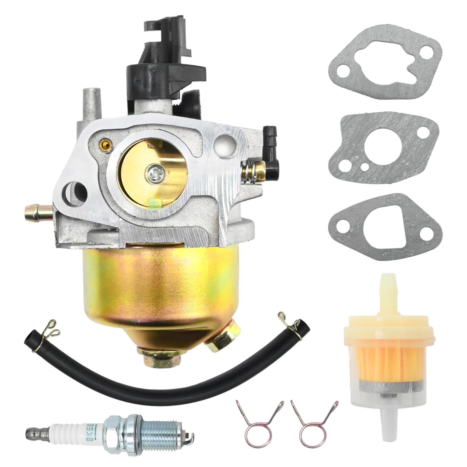 JUUDDENPARTS Carburetor Kit with Fuel Filter Spark Plug, Lawnmower Engine Parts 
