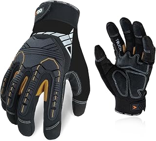 Vgo... Impact Resistant Mechanic Gloves for Men,Heavy Duty(SL8849)