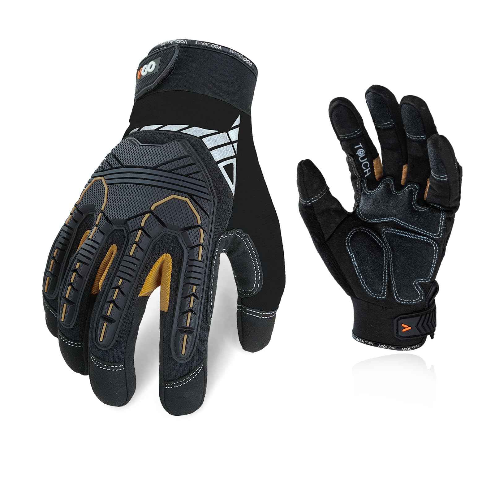 Vgo... Impact Resistant Mechanic Gloves for Men,Heavy Duty(SL8849)