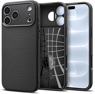 Spigen Liquid Air for iPhone 17 Pro / 18 Pro Case, Matte Black | No Magnet, Non-slip Grip, Camera Control Button Cover, Air Cushion Tech, Military-Grade Drop Protection, Wireless Charging