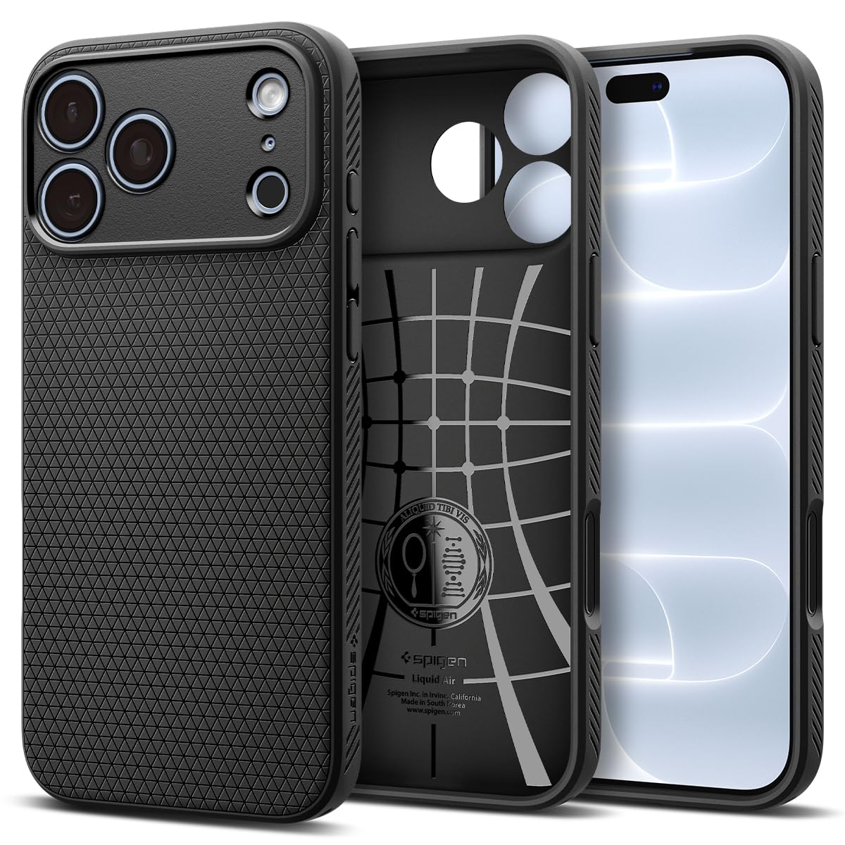 Spigen Liquid Air for iPhone 17 Pro / 18 Pro Case, Matte Black | No Magnet, Non-