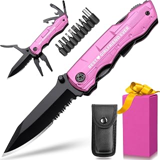 Gifts fro Girlfriend, BEST GIRLFRIEND EVER P-ink Multitool Knife, Girlfriend Christmas Gift, Birthday Gifts for Girlfriend, Valentines Day Anniversary