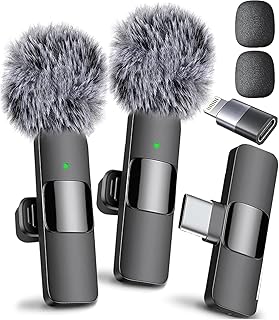 Mini Mic Pro (Latest Model) – #1 Microphone for iPhone & Android, Wireless Mini Microphone, Clear Voice, Noise Cancelling, Lavalier Mic for TikTok, YouTube & Interviews