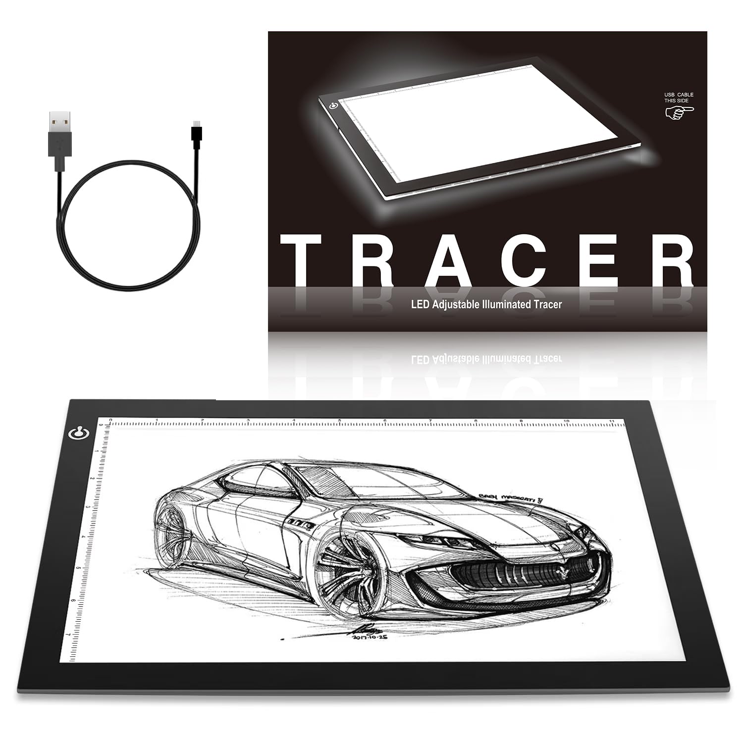 ME456 A4 LED Light Box 14" Light Pad USB Power Light Table for Tracing, | Tattoo