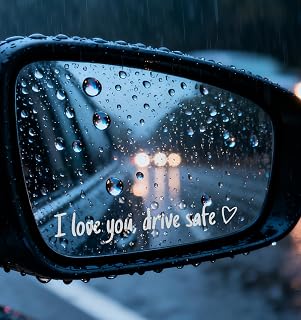 10PCS I Love You Drive Safe Mirror Sticker, I Love You Drive Safe for Car Windows & Rearview, Funny and Cute Decals to Show Your Loves, Waterproof & Reusable