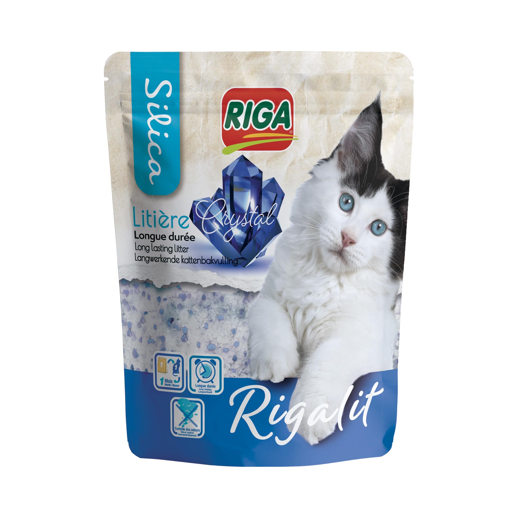 Riga - Rigalit Crystal - Mineral Absorbent Cat Litter - Silica Gel - Absorbs Odo