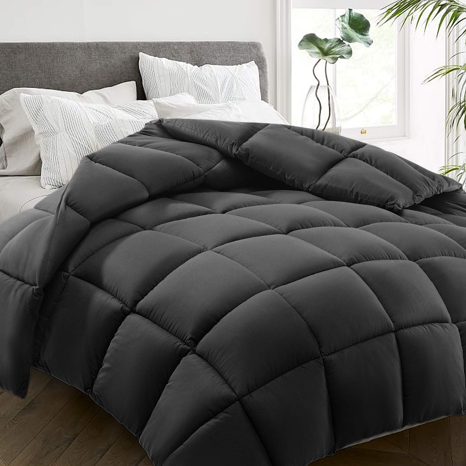 HYLEORY Queen Comforter, All Season Down Alternative Duvet Insert, Cooling Quilt
