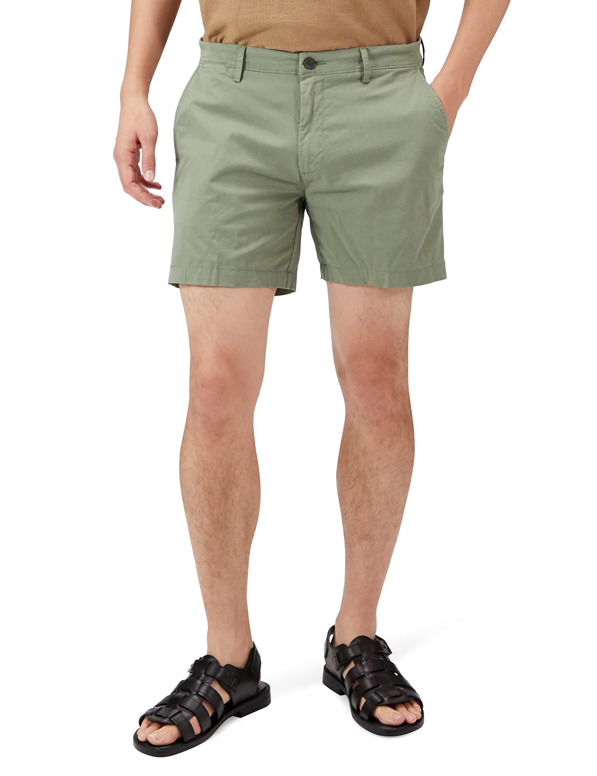 Amazon Essentials Men's Slim Fit 5" Stretch Comfortable Flat Front Chino Shorts