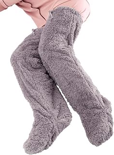 Alphax Room Socks, Ultra-Warm Long Cover with Stoppers, Gray, Medium Size