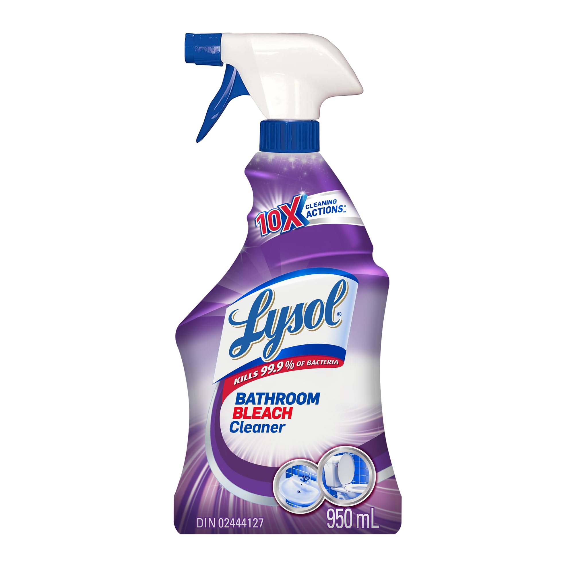 Lysol Bathroom Bleach Cleaner Trigger Spray, 950 mL | 10X Cleaning Actions, Bath