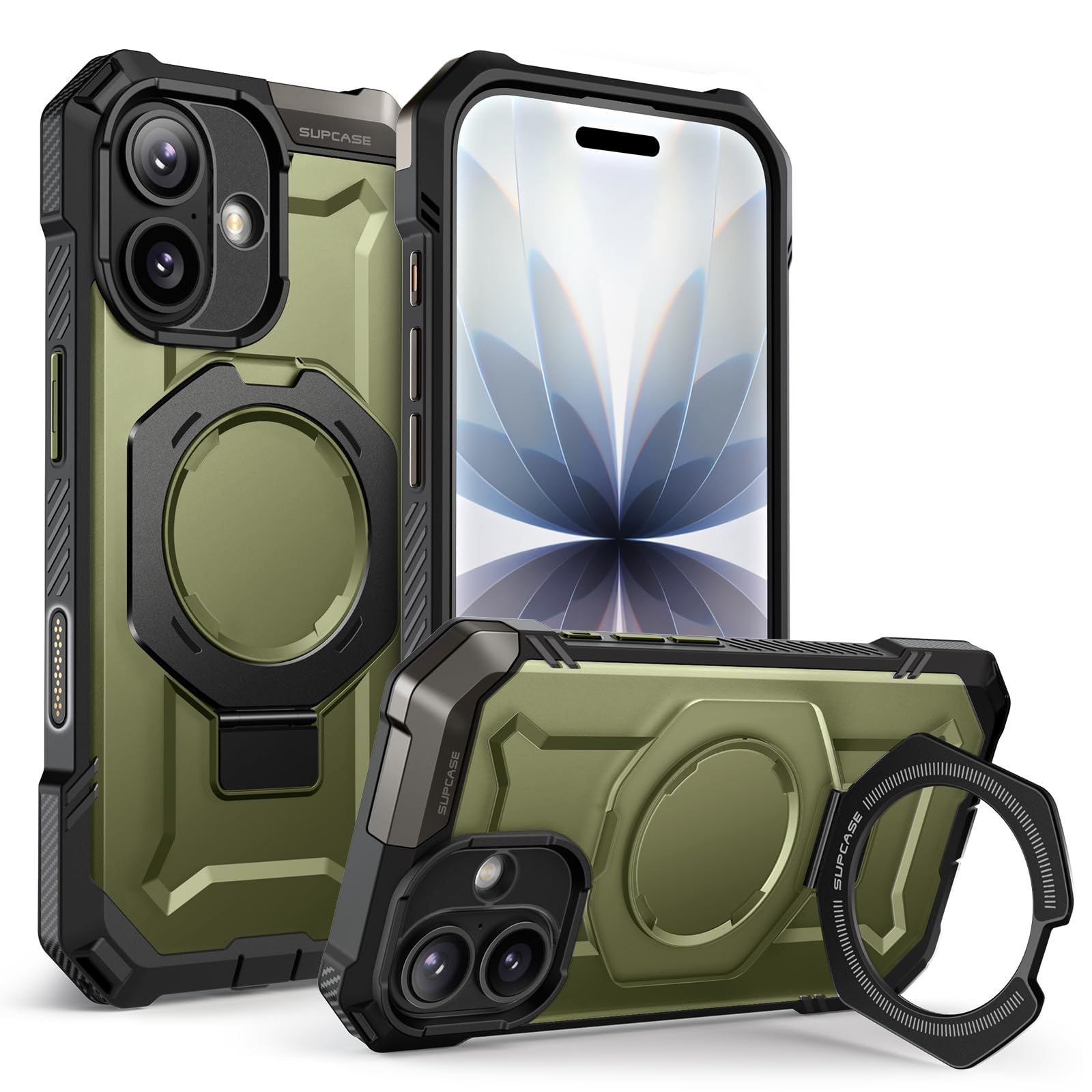 SUPCASE for iPhone 17 Case with Stand & Camera Control Button, Green