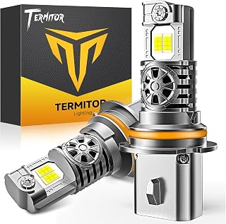 Termitor Latest 9007 LED Bulb Hi/Low Light, HB5 Halogen for HID Kits, 80,000 Lumens, 6500K Daylight White, No Adapter Required, 3-Min Easy Install, 75,000hrs+ Lifespan, IP68, 1:1 size, Pack of 2