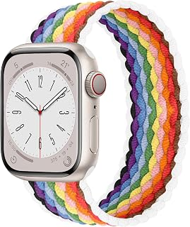Cinturino intrecciato Solo Loop compatibile con Apple Watch da 38 mm, 40 mm, 41 mm, 42 mm, 44 mm, 45 mm, 46 mm, Ultra/2 49 mm, uomo/donna, cinturino sportivo elastico in nylon per iWatch serie 12/11