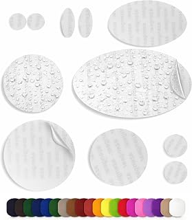 Stick-On Repair Patches for Down Jackets, Tents, 11 Pcs, Transparent | 30+ colors, self-adhesive nylon polyester, tear-cold-heat resistant, fix puffer coats, sleeping bags, pvc, no sewing