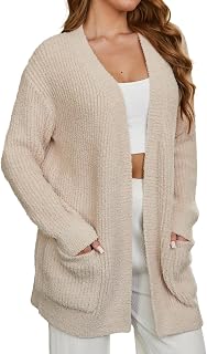 Snuggle Sac Cardigan Sweaters for Women with Pocket Fashion Casual Long Sleeve Open Front Fall Winter Coats