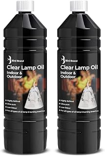 Quebec Clear Lamp Oil 2 x 1L – Clean Burning for Indoor & Outdoor Oil Lamps, Lanterns & Torches, Odorless Formula