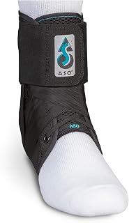 Med Spec ASO Ankle Stabilizer Lace Up Ankle Brace Sprain Support Black, MD | Ankle Brace for Sprains, Instability, Bilateral Orthopedic Support, Sports Injury Recovery, Men, Women, Teens & Kids. 264014