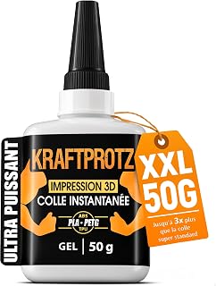 3D Printing Glue Gel 50g - Super Glue Filament PLA ABS PETG TPU ASA | Dripless, fills gaps, vertical bonding, transparent, waterproof, heat, anti-drying tip, model making