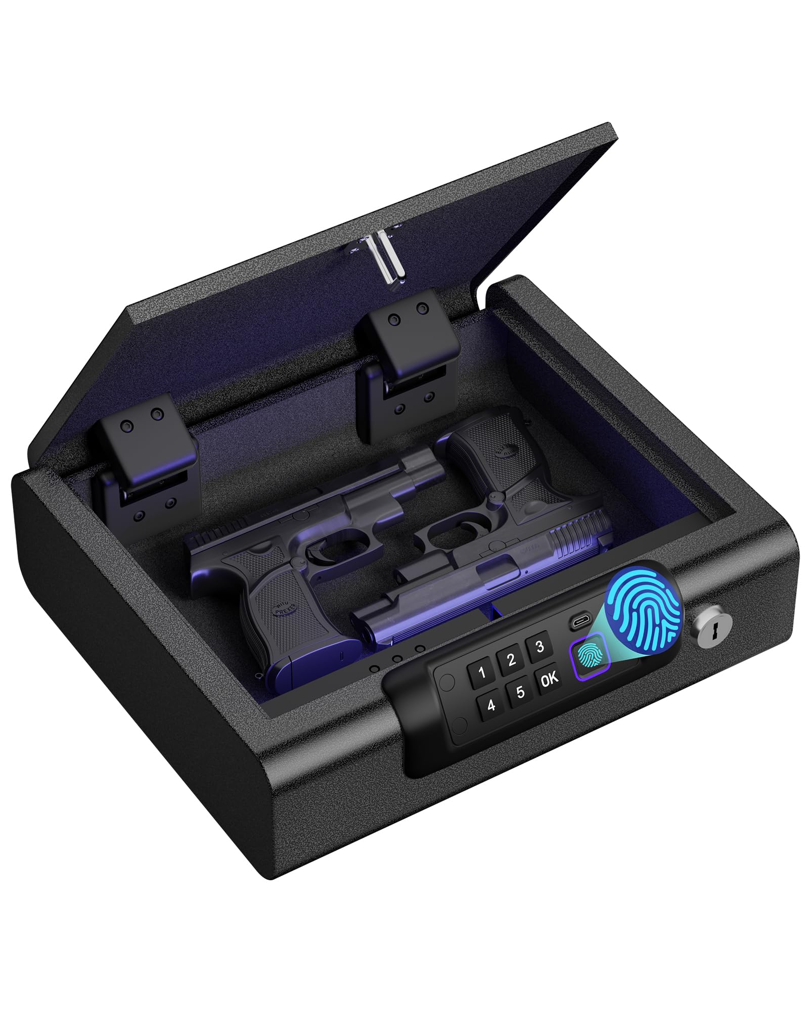 BILLCONCH Gun Safe,Biometric Fingerprint Gun Safe for Handgun Pistol Safes | Fin