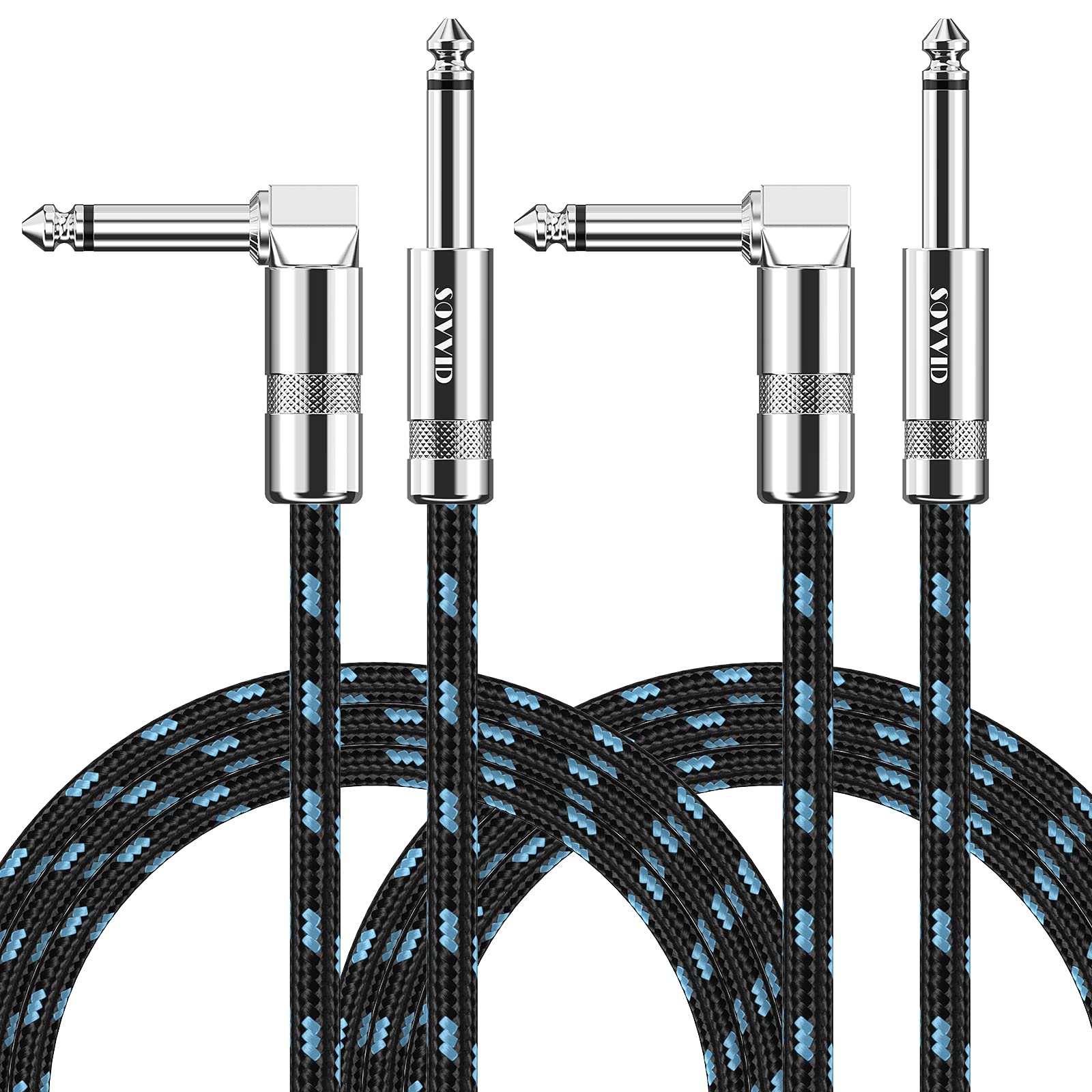 Sovvid 10FT 2 Pack Instrument Cable Electric Guitar Cable Guitar AMP Cord for Ba