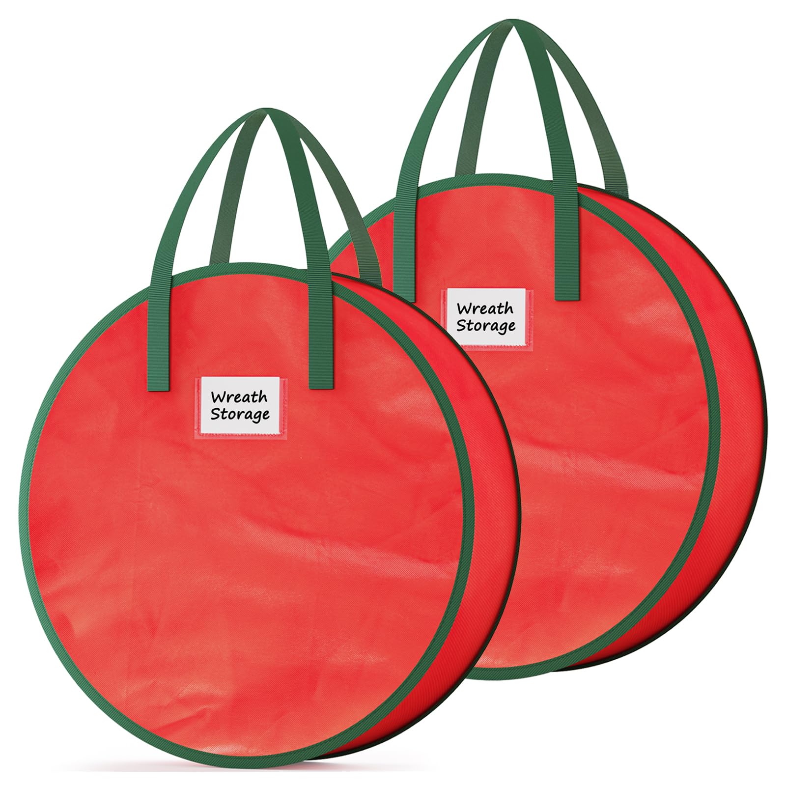 Criusia Wreath Storage Container, 2 Pack Christmas Wreath Storage Bag with Sturd