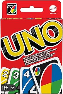 Mattel Games UNO Card Game, 7+ Years, 2-10 players | UNO game with classic combination of colours and numbers, ideal for children, teens and family, W2087