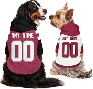Arizona Dog Clothes Custom Name Number Jersey Style Hoodie